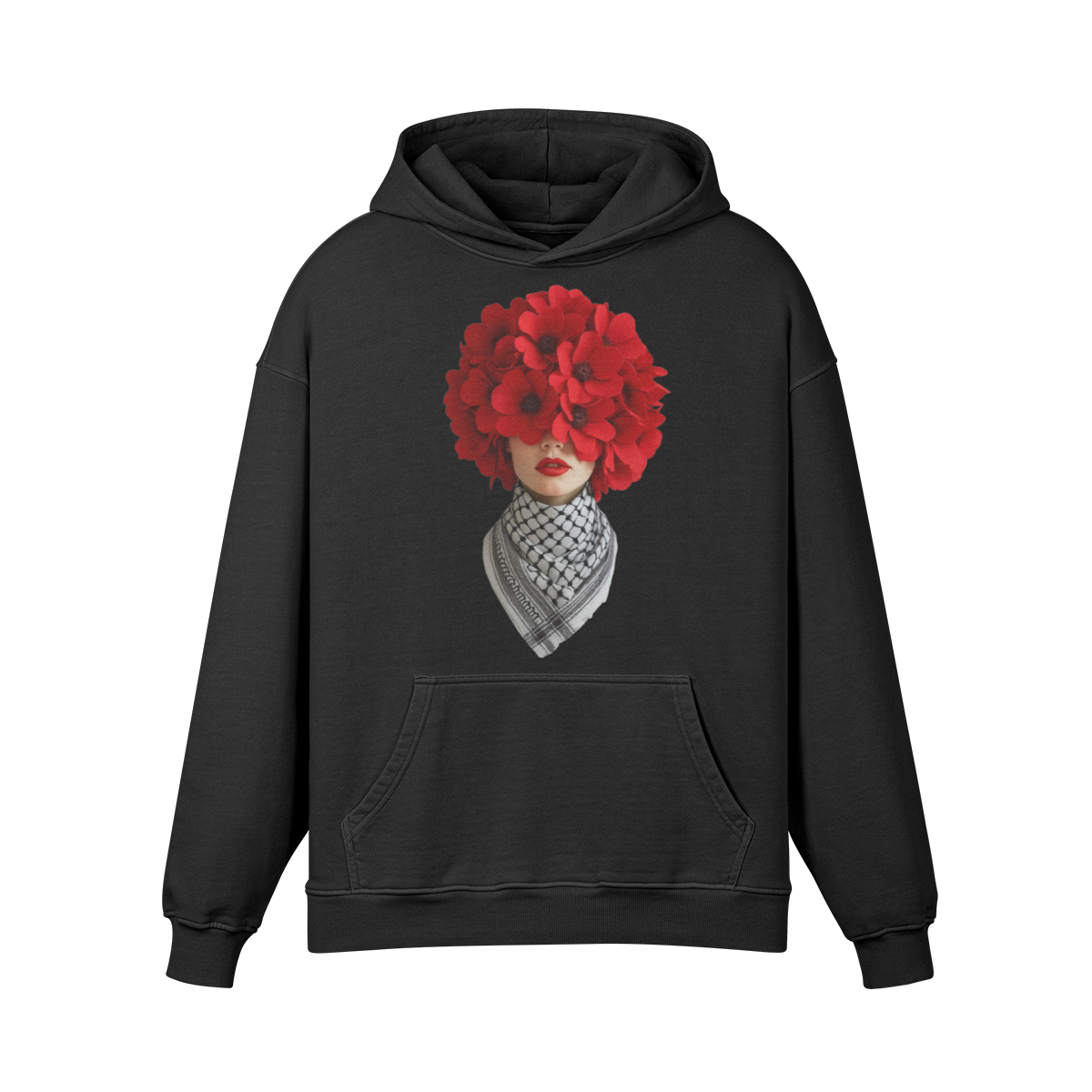 poppy head unisex oversized retro hoodie