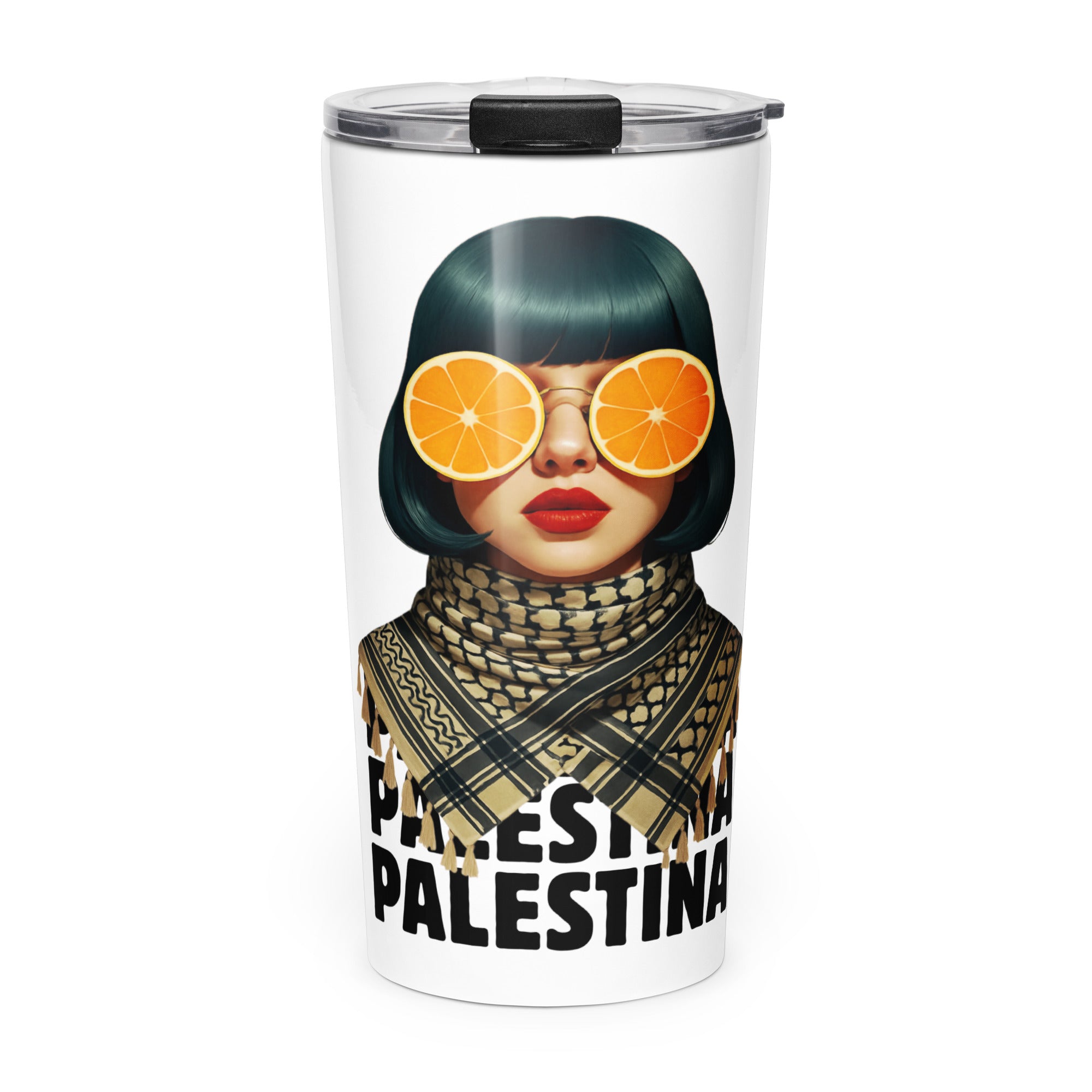 “Clementina Palestina” Tapered stainless steel tumbler